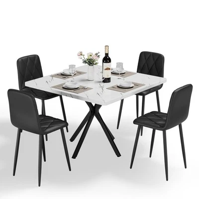 Square Dining Table Set Mid Century Modern Square Dining Table for 4 Person - Image 1 of 4