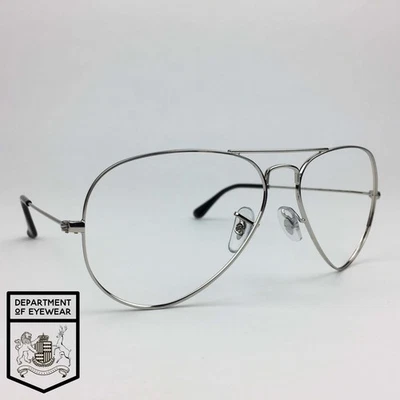 RAY-BAN eyeglass SILVER METAL frame PILOT Authentic. MOD: RB 3025 58 eye  - image 1 of 4