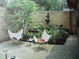 Mid Century Modern Landscaping Architecture Eames era Patio Outdoor Furniture - Imagen 1 de 1