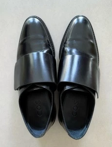 Cos Glossy Leather Shoes Size 38 Black, Made In Portugal - Picture 1 of 6