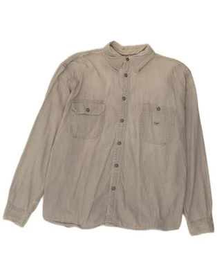 LEE Mens Denim Shirt 2XL Grey Cotton BI13 - Image 1 of 4