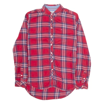 HILFIGER DENIM Womens Shirt Red Check Long Sleeve S — 第 1/4 张图片