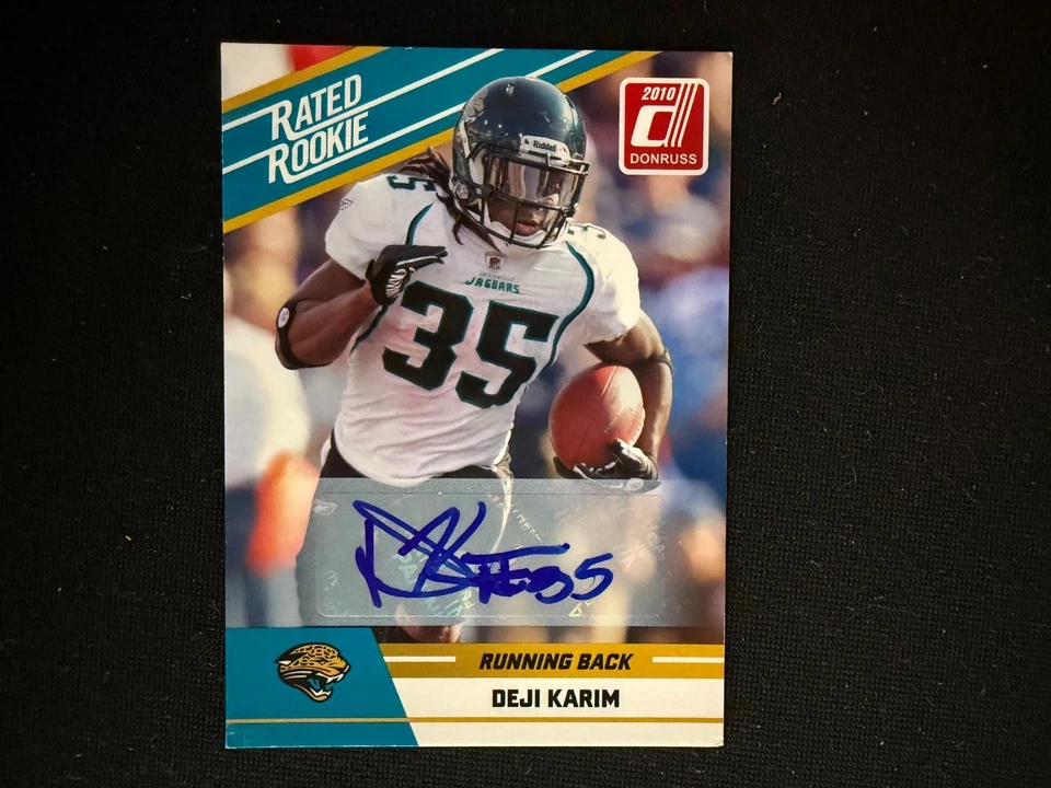 Deji Karim 2010 Donruss Auto Autograph Rated Rookie RC Jacksonville Jaguars D47 - Image 1 of 1