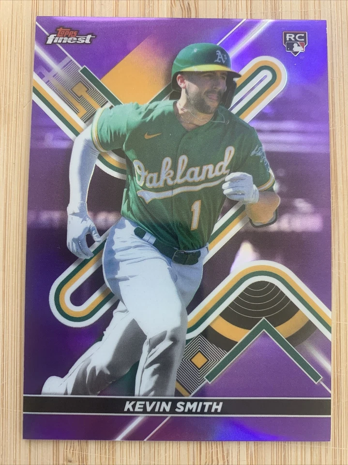 2022 TOPPS FINEST KEVIN SMITH ROOKIE PURPLE REFRACTOR CARD /250 ATHLETICS - Image 1 of 2