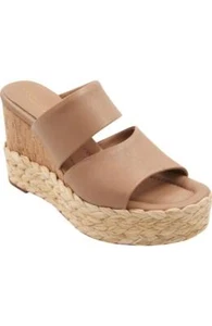 $349 - Andre Assous Pilar Leather Platform Wedge Sandal in Tan Size 10 - Picture 1 of 7