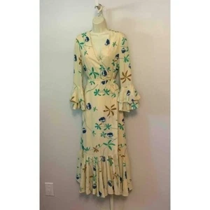 DVF Diane von Furstenberg Madeline Growing Tulip Bone wrap dress midi new XS 0 2 - Picture 1 of 6