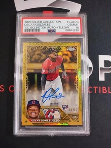 OSCAR GONZALEZ 2023 Topps Chrome Gilded Gold Autograph Rookie RC /75 PSA 10 - Picture 1 of 3