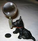 Antique Hubley Terrier Dog Cast Iron Desk Art Magnifying Glass Toy Paperweight
