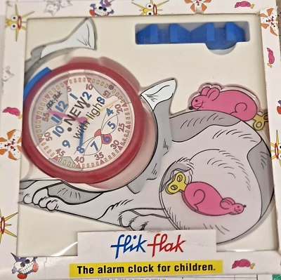 Alarm Clock for Children Flik Flak Vintage With Light Cat And Mouse Years 80 - Image 1 of 4