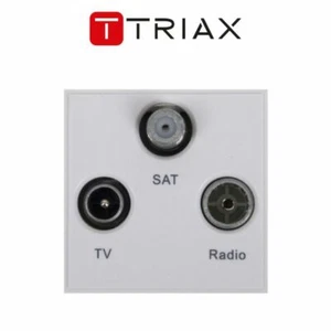 Triax Triplex TV/Radio/SAT Euro Insert Module White Faceplate 304262 - Picture 1 of 2
