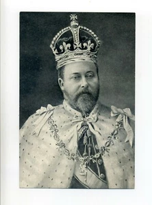 King Edward VII, crown, ceremonial robe, antique postcard - Picture 1 of 2