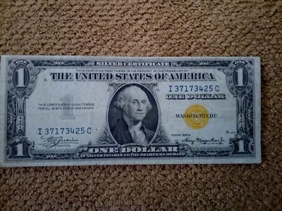 1935 A $1 ONE DOLLAR SILVER CERTIFICATE NORTH AFRICA BANKNOTE, VF++, YELLOW SEAL - Image 1 of 4