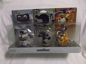 Amiibo Retro 3 Pack Gamestop Exclusive R.O.B Mr Game & Watch Duck Hunt USA Versn - Picture 1 of 6