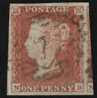 Sg8 (Bs81) 1D Red Imperf Plate 92 - Nb - 4 Margin - Fine - 7 London Inland