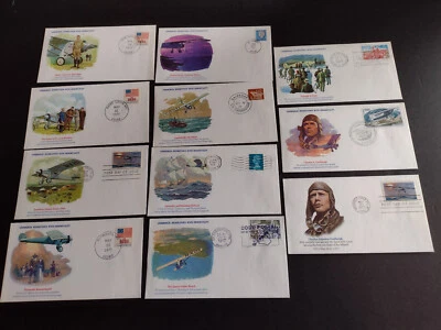 LINDBERGH RENDEZVOUS WITH IMMORTALITY. Fleetwood FDC. Complete Set - 11. 1977. - Image 1 of 4