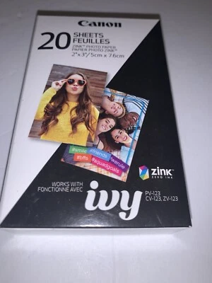 Canon Zink 2x3 Glossy Photo Paper - 20 Sheets - Brand New & Sealed! - Image 1 of 4