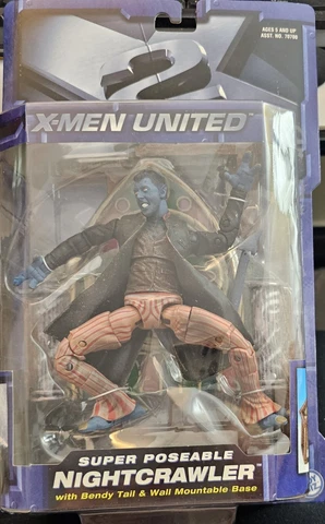 Toybiz Marvel X2 Super Poseable NIGHTCRAWLER  X-Men United NEW on Card Cover