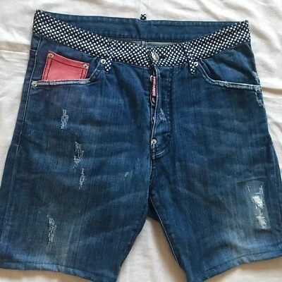 DSQUARED2 PANTALONES CORTOS DENIM PARA HOMBRE TALLA 32"" 46 HECHOS EN ITALIA Foto 1 de 4