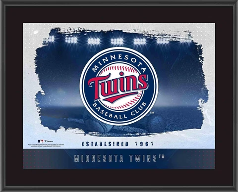 Minnesota Twins 10.5" x 13" Sublimated Horizontal Team Logo Plaque Cover