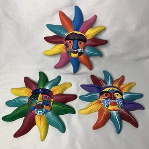 Talavera Oaxaca Mexican Hand Painted Sun Multicolor Scene 7.5'' Wall Hanging - Picture 1 of 6