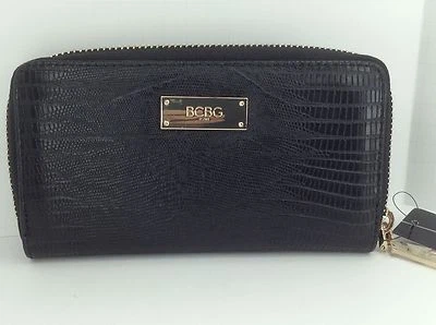 Women's BCBG PARIS Brand Black Scales Envelope Wallet - $58 MSRP - Image 1 of 4