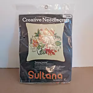 Kit cuscino SULTANA Autumn Leaves Creative Needlecraft 14 x 14 Crewel #32098 V156 - Foto 1 di 3