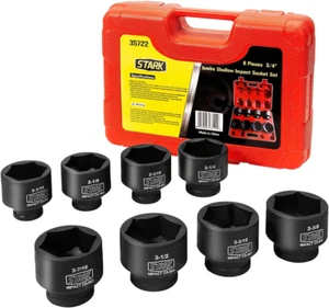 Premium 3/4" Inch Drive Large Jumbo Shallow Impact Socket Set SAE (2-1/16" - 2-1 - Picture 1 of 4