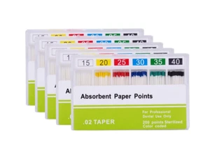 5Box AZDENT Dental Absorbent Paper Points 15-40# Taper 0.02 Endodontic Endo Use - Picture 1 of 10