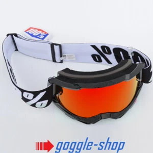 100% PERCENT GOGGLES ACCURI 2 MX MOTOCROSS BLACK with RED INFERNO MIRROR LENS - Bild 1 von 6