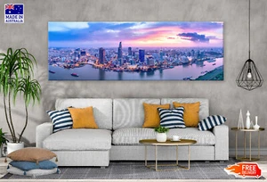 Home Décor Canvas Print Panorama of Cites Sunset Scenery View wall art New - Picture 1 of 11