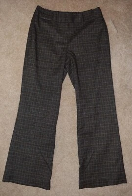New Signature Larry Levine Dress Pants Plaid Lined Career Trouser Slacks 8P - Image 1 of 2
