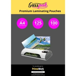 Gusspak Laminating Pouches A4 125 Micron Pack of 100 - Picture 1 of 1