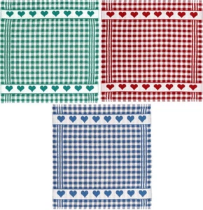 1 Küchentuch Herzen, Küchentücher Mitbringsel Geschenkidee Tuch Herz kariert - Bild 1 von 4