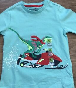 M&S Long Sleeve Cotton Christmas Dinosaur Top Age  2-3 Years   NEW