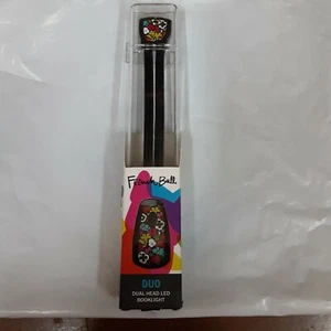 French Bull Duo Dual Head LED Booklight Black With Multi-Colored Flowers - Picture 1 of 5