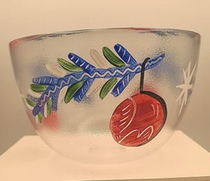 Kosta Boda Ulrica Hydman Vallien CHRISTMAS APPLE HEARTS Ornament Bowl - Picture 1 of 14