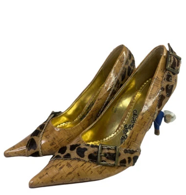 Zapatos de salón Naughty Monkey Corkit de cuero de vaca con hebilla para mujer talla 9 mediano Foto 1 de 4