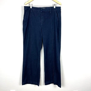 Pantalón de mezclilla Liverpool para mujer 16/33 azul pierna ancha lavado oscuro costura elástica - Imagen 1 de 18