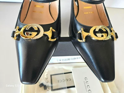 NEW Authentic Gucci Zumi 45 Leather Sling-Back Pump  Black EUR 37 / US 7 - Image 1 of 4