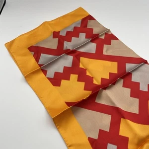 Vintage Italy acetate Scarf Red & Yellow WPL 209 22x22 - Picture 1 of 4