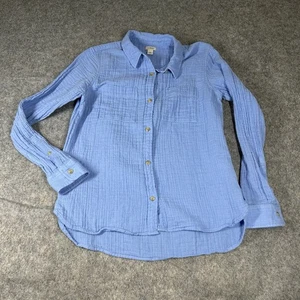 LL Bean Top Women's Small Cloud Cotton Gauze Blue Shirt Lightweight Lagonlook - Picture 1 of 8