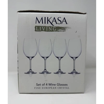 Juego de 4 copas de vino Mikasa Living Laura cristal europeo fino 15 oz Foto 1 de 4