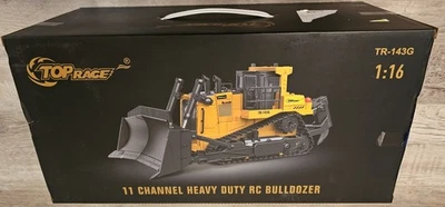 Top Race TR-143G 1:16 Heavy Duty RC Bulldozer 11 Channel Remote Control BNIB - Image 1 of 4