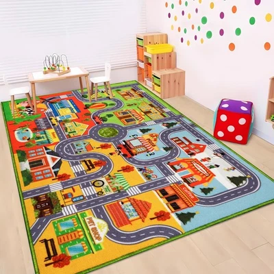 Alfombra de coche para niños, alfombra de juego de coche, alfombra de tráfico extra antideslizante para Ki... Foto 1 de 4