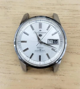 Seiko Sportsmatic Deluxe Junk Auto Watch No Strap Moves/Hands Stuck - Picture 1 of 5