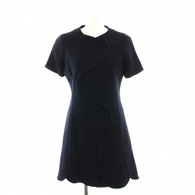 Vestido Dior Christian Panel Cambio Hasta la Rodilla Manga Corta Lana Seda Forro Usado Foto 1 de 4