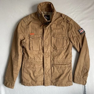 Superdry Jacket Mens Medium Brown Utility Military Rookie Chore Cargo Fleece - Picture 1 of 8