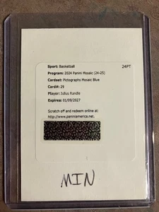 2024-25 Panini Mosaic Julius Randle Pictographs Mosaic Auto 29 UNUSED Redemption - Picture 1 of 1