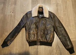 Vintage Schott Bros Bomberjacke Gr. 38 Flieger Typ 85 19-MS Leder braun  - Bild 1 von 11