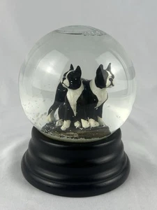 RARE VTG 1994 Artisan Handcrafted Boston Terrier Snow Globe EUC - Picture 1 of 7